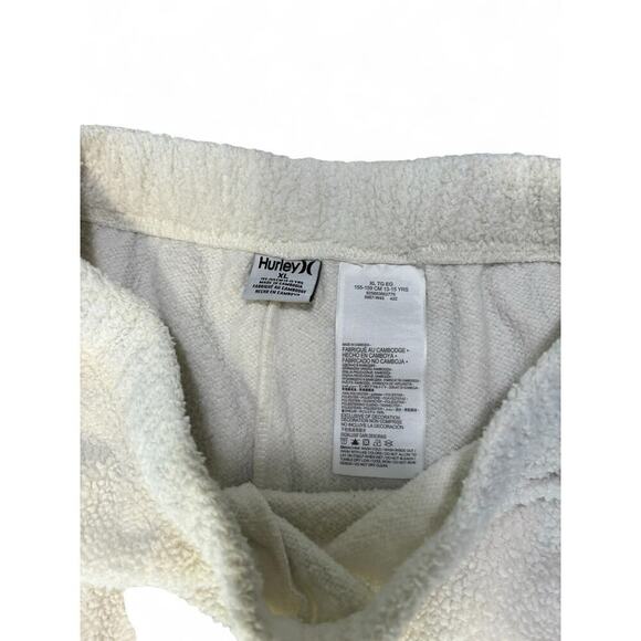 Hurley White Sherpa Straight Legged Sweatpants Embroidered Logo Kids XL - Picture 5 of 6